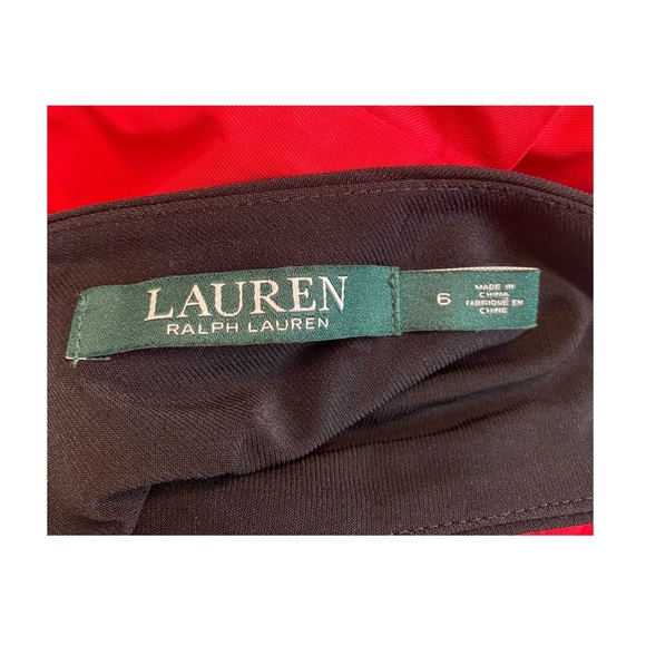 Lauren Ralph Lauren Runway Taffeta Ball Gown Dress Red Black With Pockets Size 6 - Picture 8 of 9